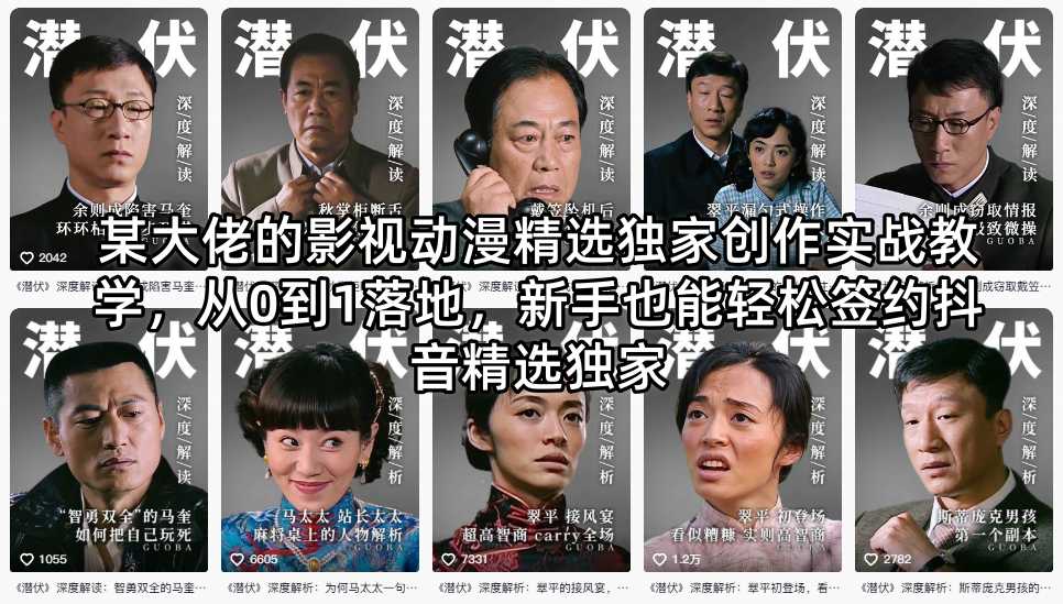 某大佬的影视动漫精选独家创作实战教学，从0到1落地，新手也能轻松签约抖音精选独家-2ripyou