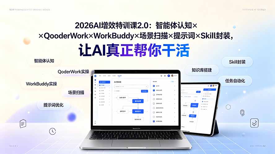 2026AI增效特训课2.0：智能体认知×QoderWork×WorkBuddy×场景扫描×提示词×Skill封装，让AI真正帮你干活-2ripyou