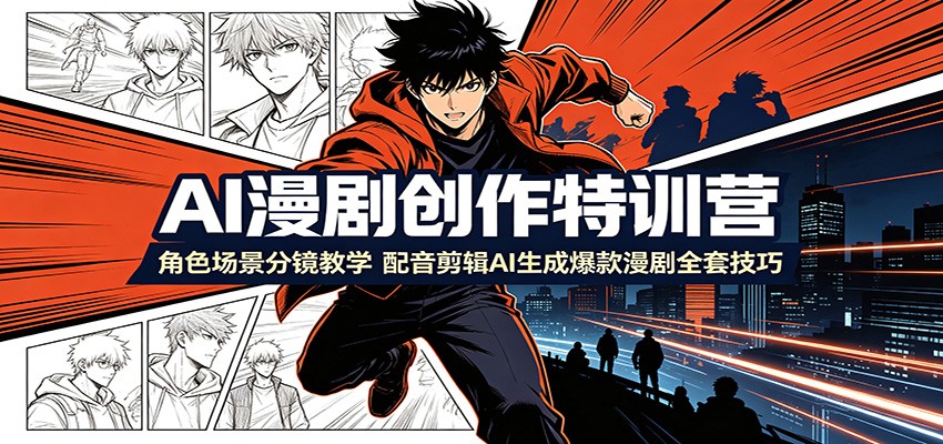 AI漫剧创作特训营：角色场景分镜教学，配音剪辑AI生成爆款漫剧全套技巧-2ripyou