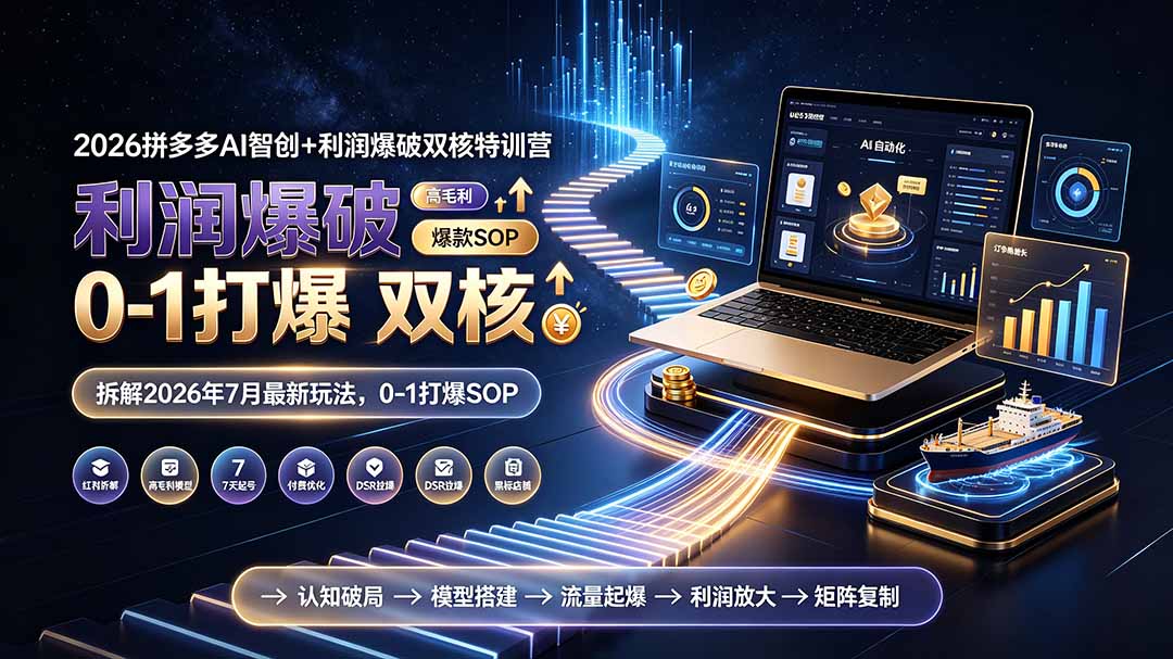 2026拼多多AI智创+利润爆破双核特训营-更新：拆解2026年7月最新玩法，0-1打爆SOP-2ripyou