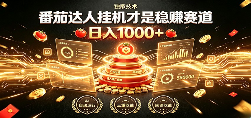 别再瞎找副业！番茄达人挂机才是稳赚赛道 日入1000+-2ripyou