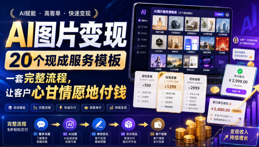 AI图片变现，20个现成服务模板，一套完整流程，让客户心甘情愿地付钱【原创双语字幕】-2ripyou
