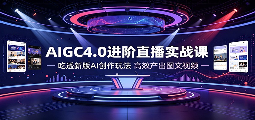 AIGC4.0进阶直播实战课：吃透新版AI创作玩法，高效产出图文视频-2ripyou