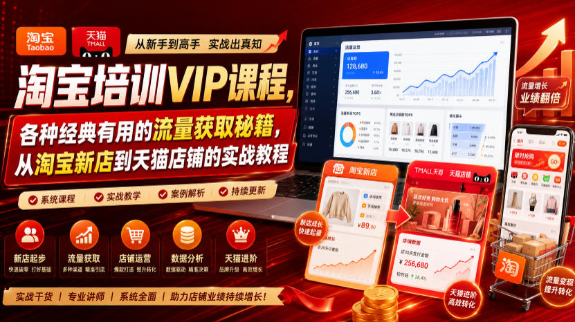 淘宝培训VIP课程，各种经典有用的流量获取秘籍，从淘宝新店到天猫店铺的实战教程(更新7月)-2ripyou