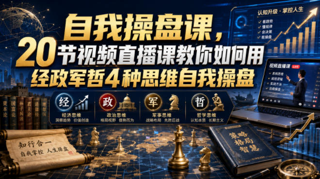 自我操盘课，20节视频直播课教你如何用经政军哲4种思维自我操盘-2ripyou