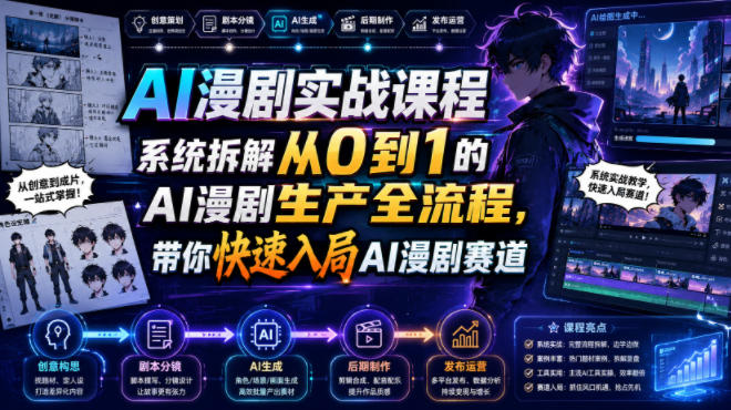 AI漫剧实战课程，系统拆解从0到1的AI漫剧生产全流程，带你快速入局AI漫剧赛道-2ripyou