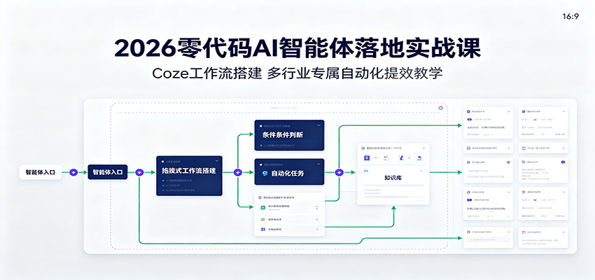2026零代码AI智能体落地实战课：Coze工作流搭建，多行业专属自动化提效教学-2ripyou