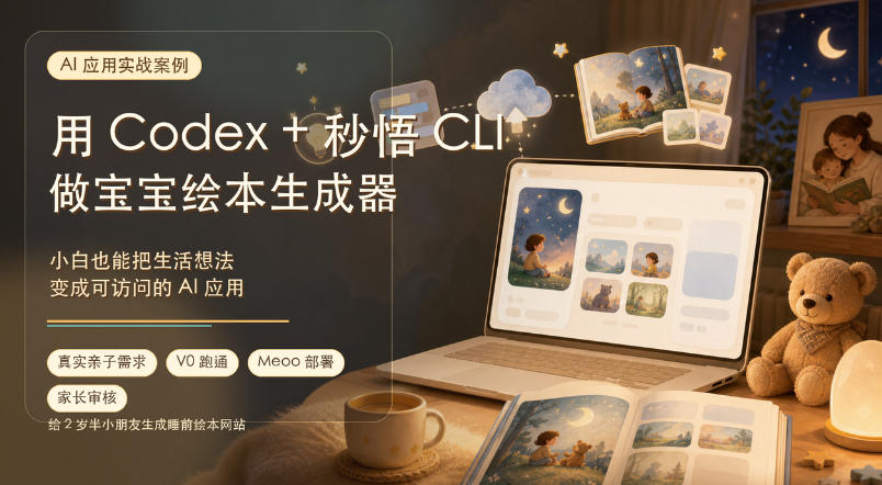 AI应用实战案例，用Codex+秒悟CLl做宝宝绘本生成器，小白也能把生活想法变成可访问的AI应用-2ripyou