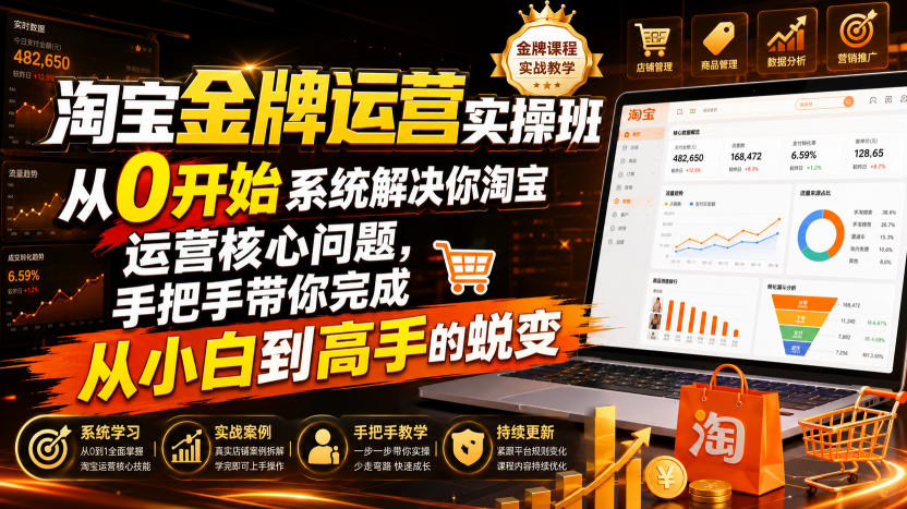淘宝金牌运营实操班，从0开始系统解决你淘宝运营核心问题，手把手带你完成从小白到高手的蜕变(2026年7月)-2ripyou