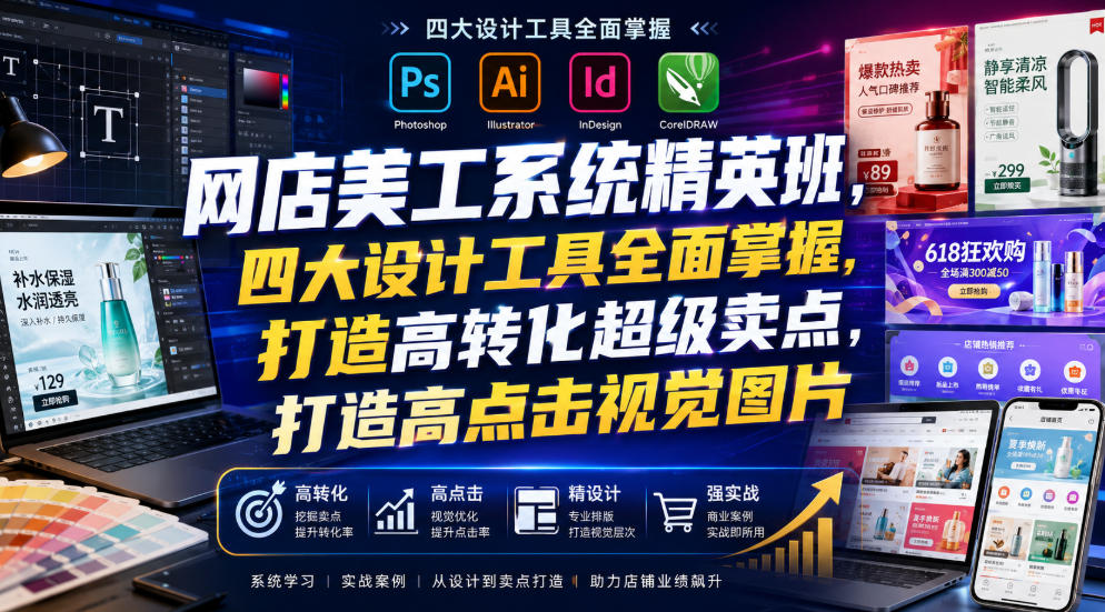 网店美工系统精英班，四大设计工具全面掌握，打造高转化超级卖点，打造高点击视觉图片(2026年7月)-2ripyou