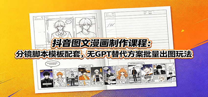 抖音图文漫画制作课程：分镜脚本模板配套，无GPT替代方案批量出图玩法-2ripyou