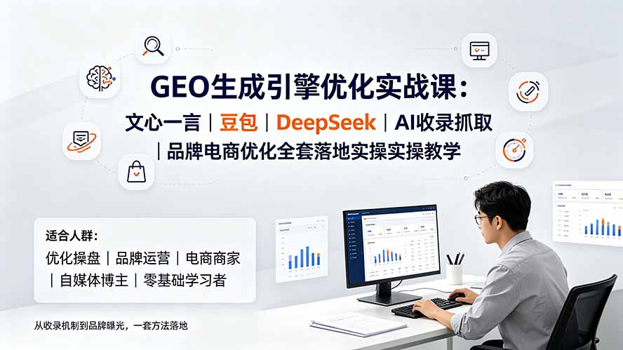 GEO生成引擎优化实战课：文心一言｜豆包｜DeepSeek｜AI收录抓取｜品牌电商优化全套落地实操教学-2ripyou