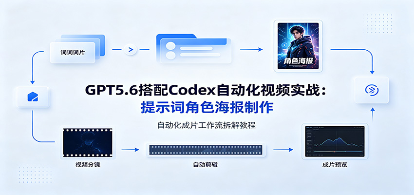 GPT5.6搭配Codex自动化视频实战：提示词角色海报制作，自动化成片工作流拆解教程-2ripyou