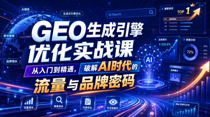 GEO生成引擎优化实战课，从入门到精通，破解AI时代的流量与品牌密码-2ripyou