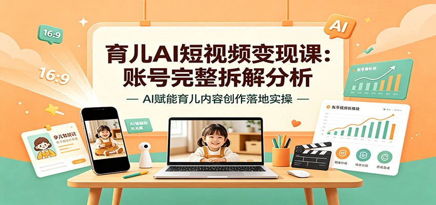 育儿AI短视频变现课：账号完整拆解分析，AI赋能育儿内容创作落地实操-2ripyou