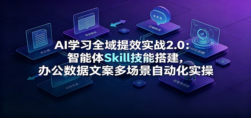 AI学习全域提效实战2.0：智能体Skill技能搭建，办公数据文案多场景自动化实操-2ripyou