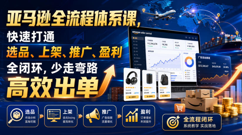 亚马逊全流程体系课，快速打通选品、上架、推广、盈利全闭环，少走弯路高效出单-2ripyou