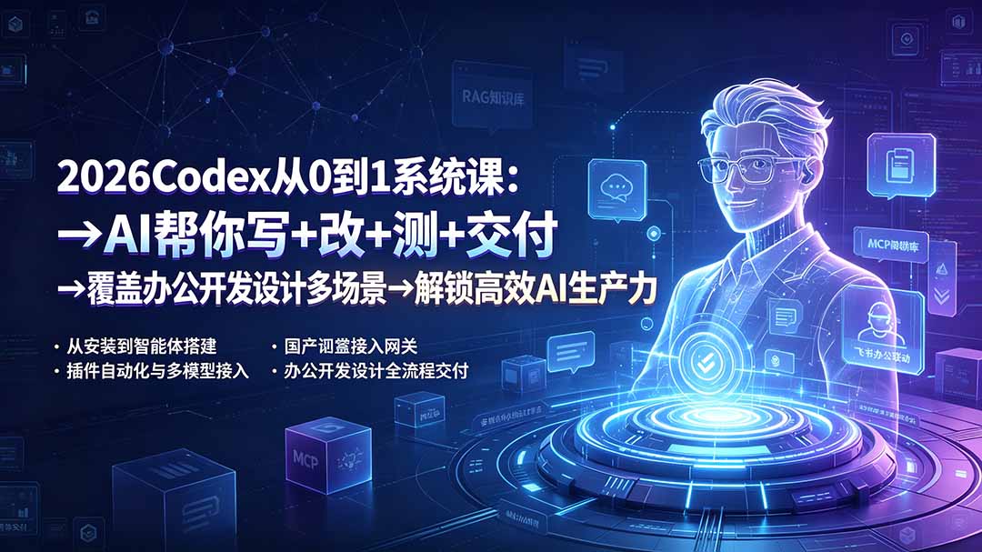 2026Codex从0到1系统课：→AI帮你写+改+测+交付→覆盖办公开发设计多场景→解锁高效AI生产力-2ripyou