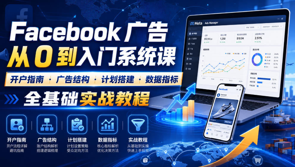 Facebook广告新手从0到入门系统课｜开户指南・广告结构・计划搭建・数据指标全基础实战教程-2ripyou