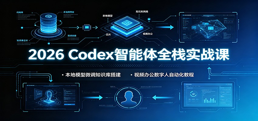 2026 Codex智能体全栈实战课：本地模型微调知识库搭建，视频办公数字人自动化教程-2ripyou