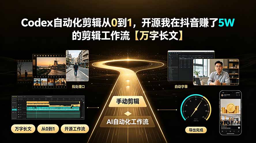 Codex自动化剪辑从0到1，开源我在抖音赚了5W 的剪辑工作流【万字长文】-2ripyou