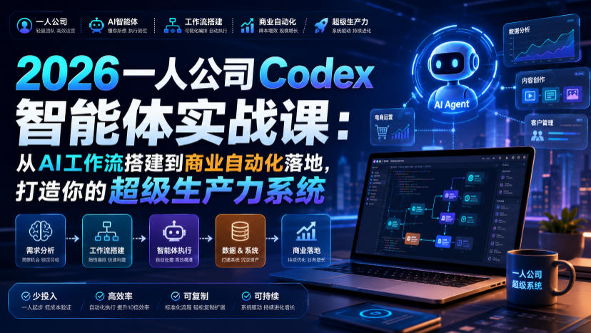 2026一人公司Codex智能体实战课：从AI工作流搭建到商业自动化落地，打造你的超级生产力系统-2ripyou