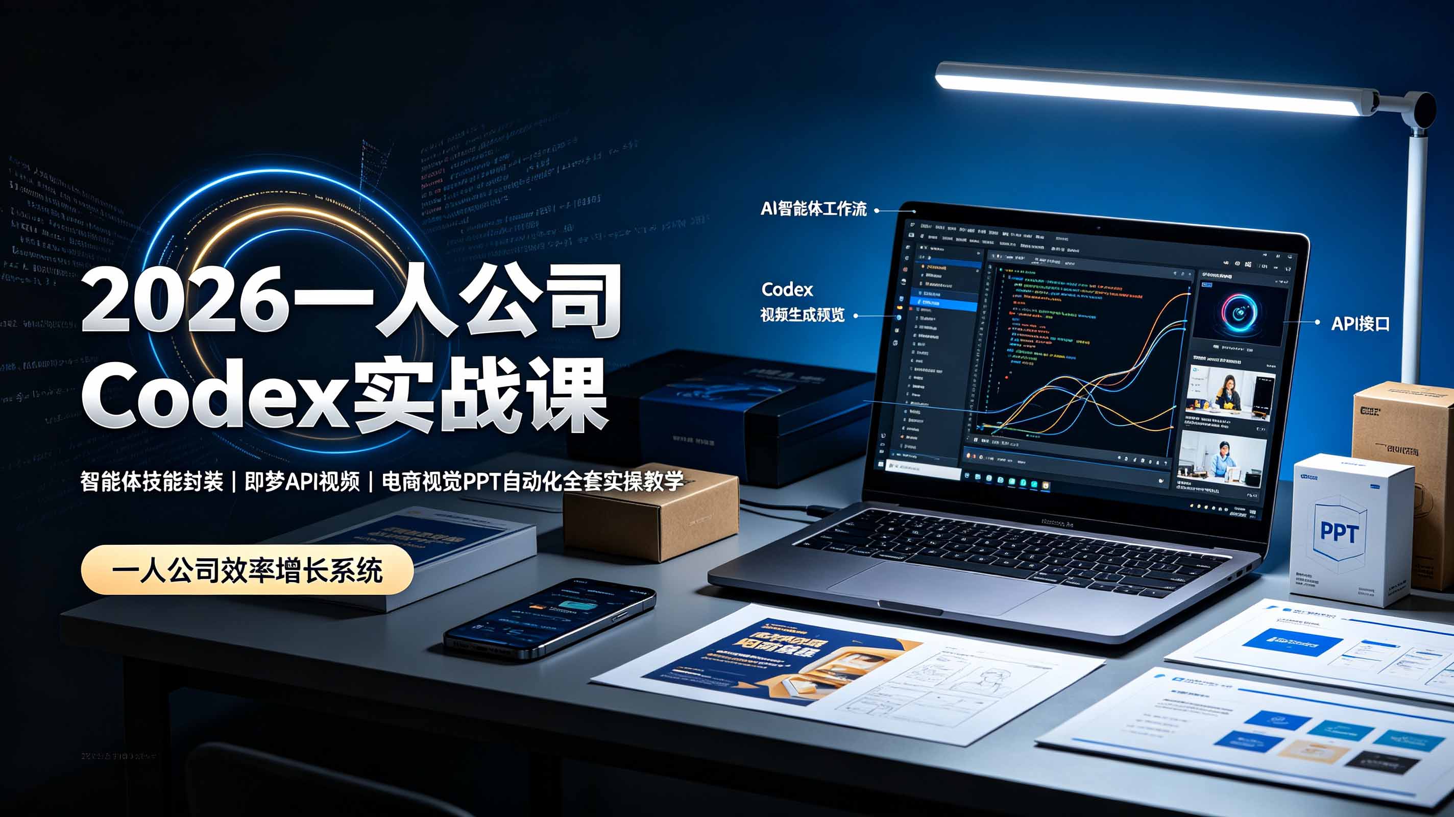 2026一人公司Codex实战课◆智能体技能封装｜即梦API视频｜电商视觉PPT自动化全套实操教学-2ripyou