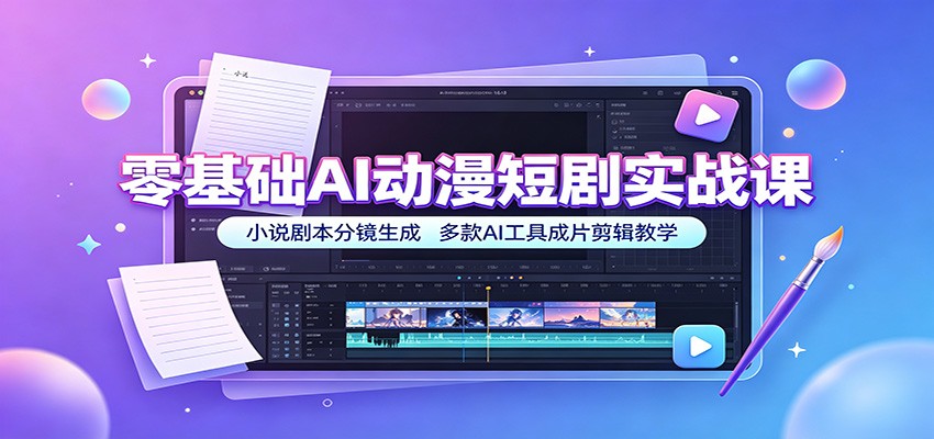 零基础AI动漫短剧实战课：小说剧本分镜生成，多款AI工具成片剪辑教学-2ripyou