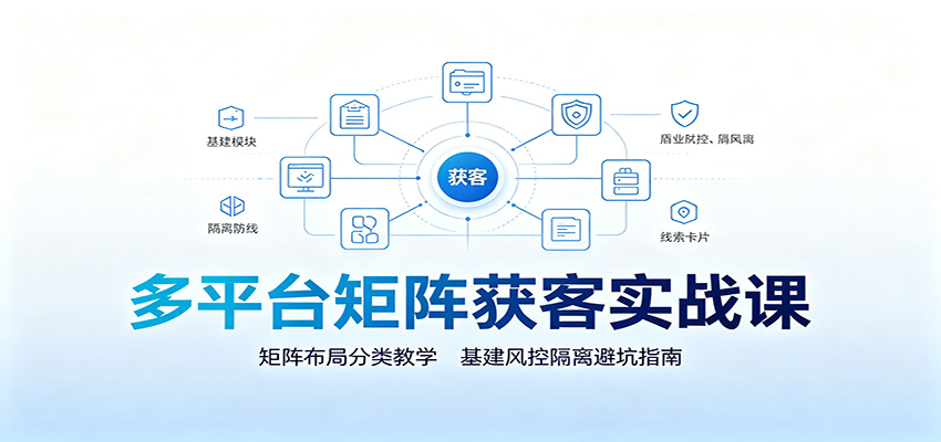 多平台矩阵获客实战课：矩阵布局分类教学，基建风控隔离避坑指南-2ripyou